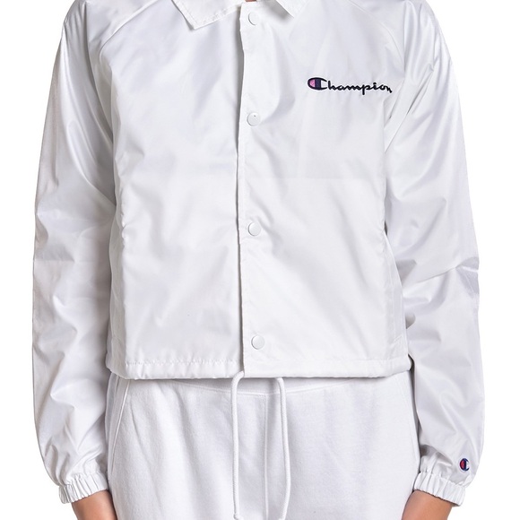 NWT Champion White Cropped Coaches Jacket - Picture 7 of 7